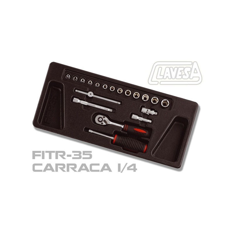 CARRACA 1/4'+ACCESORIOS (F1TR-35) - Clavesa