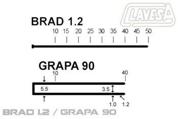 CLAVADORA GRAPADORA BRAD 1,2 + GRAPA 90 HASTA 50mm