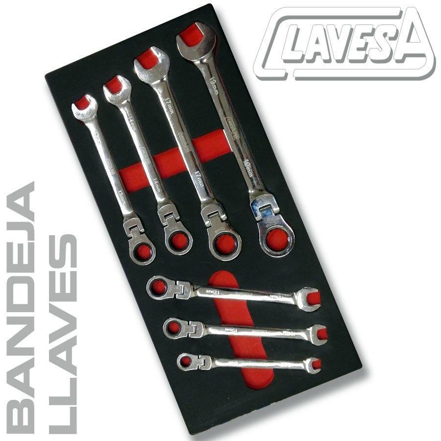 BANDEJA LLAVES COMBINADAS ARTICULADA CON CARRACA (72D)