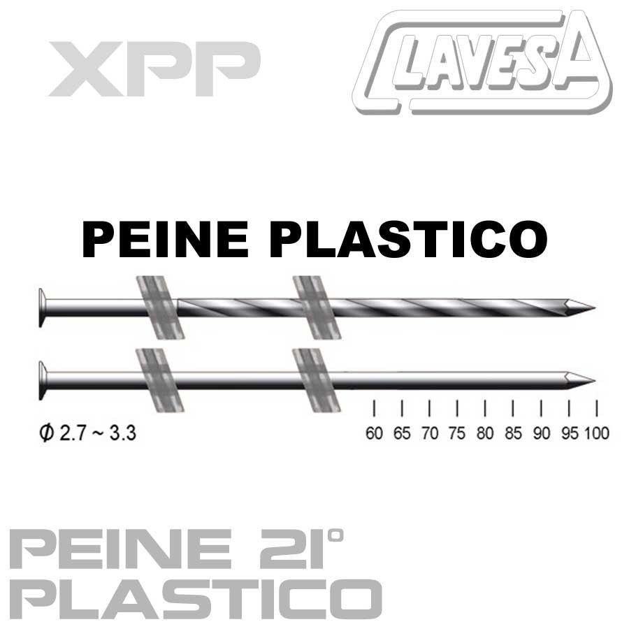 CLAVO PEINE 21º PLASTICO (D:2,8 mm)