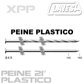 CLAVO PEINE PLASTICO 21ª (D:4,6 mm)